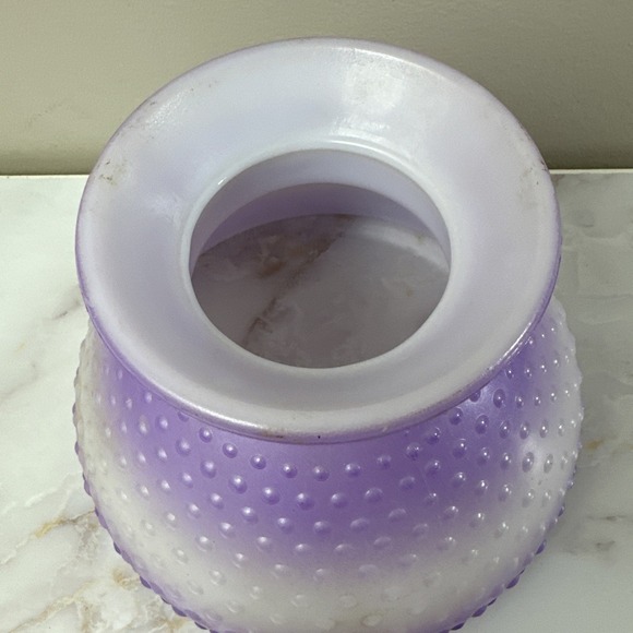 Purple Lavender Milk Glass Hobnail Lamp Shade 8" Fitter Vintage Replacement - Picture 2 of 10